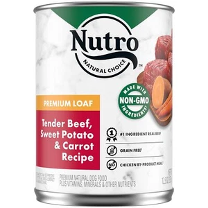 NUTRO Premium Loaf Wet Dog Food Beef Sweet Potato Carrot 12 Pack 12.5 Oz - Picture 1 of 12