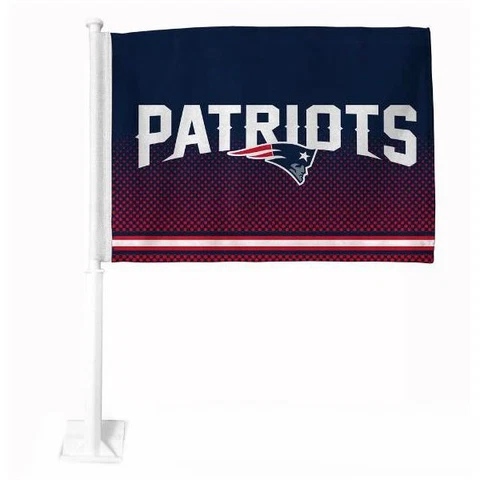 NFL New England Patriots Car Flag, Double Sided, UV Fade Resistant Cover
