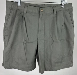 Pantaloncini chino vintage anni 90 vita 35” REALI relax golf kaki marrone oliva orlati - Foto 1 di 11