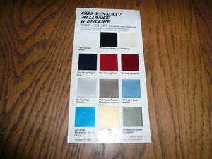 1986 Renault Alliance & Encore Factory Exterior Colors Chips - Vintage - Picture 1 of 1