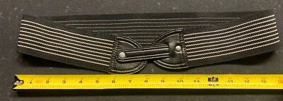 Women Black & White Wide High Hip Elastic Waistband Fashion Belt Waist Size 10 - Image 1 of 4