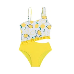 Girl Swimwear Beachwear One-piece Fruit Print Swimsuit Cute Monokini Seaside - Picture 1 of 29
