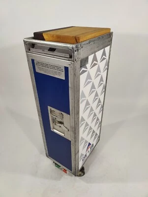 Aircraft Galley Drinks Trolley Bar Cart Wrapped With Delta Air Lines Oak & Resin - Image 1 of 4