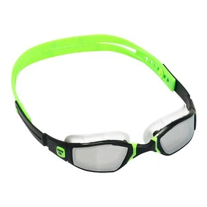 Ninja Competitive Swim Goggles - Silver Mirror Lens, Black & Lime Frame - Rac... - Picture 1 of 6