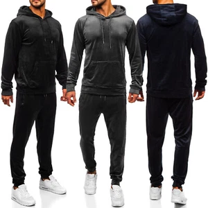Trainingsanzug Jogginganzug Laufhose Kapuzenpullover Basic Herren BOLF Velour - Bild 1 von 10