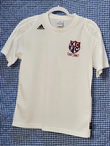 Adidas Soccer Jersey Adult S White #26 Climalite Shirt Sports Athletic KCFC - Picture 1 of 10