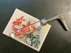 Vintage Lesestab mit Hundekopf-Zinn-Griff | zylindrisches Leseglas | Leselupe 