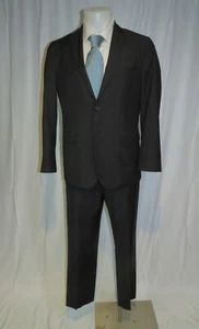 Hugo Boss Eagle2/Shade1 Flat Front Black Stripe Two Button Suit 40R - Picture 1 of 15