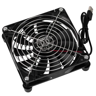 USB Power Fan Stand DVR NVR AV Amplifier Modem PC PS5 Desktop Air Cooler 1100RPM - Image 1 of 4