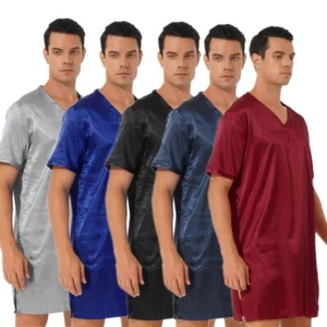 Para hombre Camisón Satén Mangas Cortas Ligero Camisas de Dormir Ropa para dormir Ropa para el hogar - Imagen 1 de 68