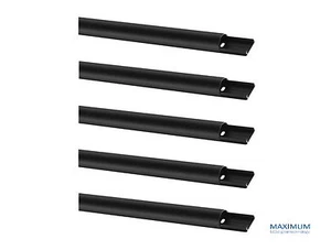 (7,98 €/m) 5 x Aluminium Kabelkanal 150cm Schwarz Rund Alu Kabel Kanal LCD TV - Bild 1 von 1