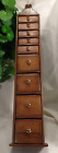 Vintage Handmade Wooden Tall Spice Cabinet Box 9 Drawer Woodcraft California 