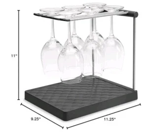 KOHLER Folding Wine Glass Drying Rack - Wine Glass Collapsible Organizer Stand - Photo 1/7