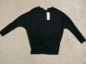 Gaze Damen Twist-Front Langarmshirt schwarz Bluse Größe XS - Bild 1 von 8