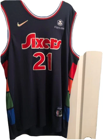 Joel Embiid Jersey 2XL City Addition MVP Winner numbers and lettering are stitch Cover