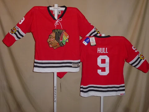 Bobby Hull CHICAGO BLACKHAWKS  Heroes Hockey CCM sewn JERSEY Youth Small/Medium Cover