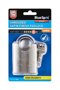 Candado Blue Spot Tools 50 mm acabado satinado cubierto 77044 - Imagen 1 de 3