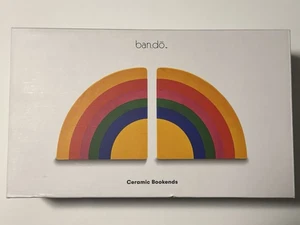 ban.do Rainbow Ceramic Bookends 2301825 6" Bando Designs 2023 New In Box - Picture 1 of 4