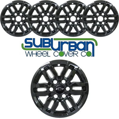 NEW 2023-2025 Chevrolet Colorado LT 17" GLOSS BLACK Wheel Skins # 7569-GB SET/4 - Image 1 of 4