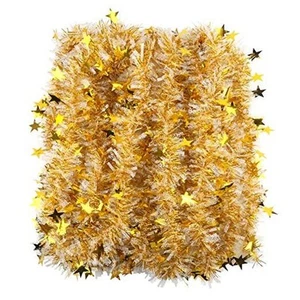 33FT Christmas Tinsel Garland,Metallic Twist Garland in and White for Gold - Picture 1 of 7