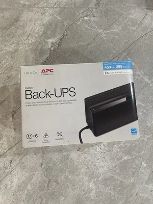 SCHNEIDER ELECTRIC APC Back-UPS, 6 Outlets, 450VA, 120V, Retail - Image 1 of 3