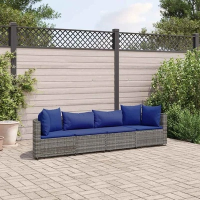 Vidaxl Gartenmöbel Sofa Garnitur Lounge Sitzgruppe 4-tlg. Braun Poly Rattan vida - Bild 1 von 4