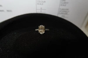 Oval Engagement Ring 2.02ct D VVS2 | 24 Natural Diamond 0.29ct G VS1 - Picture 1 of 15