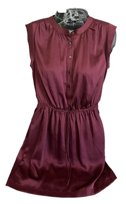 LOFT by ANN TAYLOR Women's Burgundy Red Satin Sleeveless Dress Sz. XXSP - Image 1 of 4