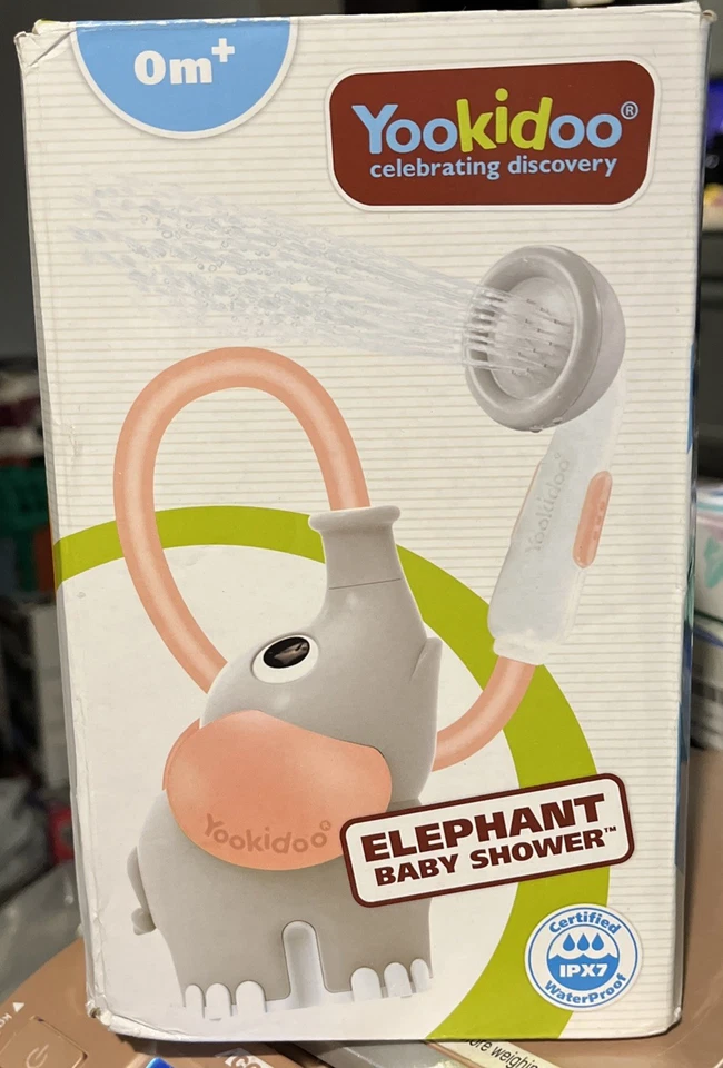 Yookidoo Cabezal de Ducha de Baño para Bebé Elefante Bomba de Agua con Caño de Baúl Enjuagador Rosa Foto 1 de 1