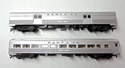 ConCor HO Santa Fe Fluted Side Passenger Cars "Valley" Coach & Baggage Car - Image 1 of 4