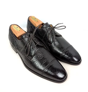BAKER BENJES Peccary Leather Graves Cap Toe Oxford Sz 8.5 M Dark Brown Dress - Picture 1 of 9