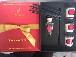 PARKS LONDON PREMIUM GIFT SET WILD BERRIES 4 VOTIVE CANDLES DIFFUSER BERRIES 100 - Picture 1 of 4