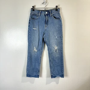 Old Navy Jeans Girls Size 12 Slouchy Straight Baggy Light Wash Denim Adjustable - Picture 1 of 11