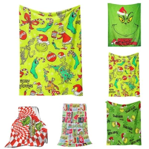 3 size 2025 Christmas Grinc Fleece Blanket Comfy Blanket Soft Blanket Xmas Gift - Picture 1 of 37