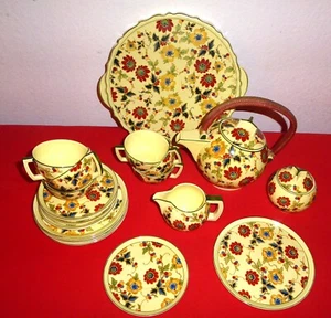 !!!!! ART DECO KERAMIK MAX ROESLER TEESERVICE SPRITZDEKOR !!!!! - Bild 1 von 10