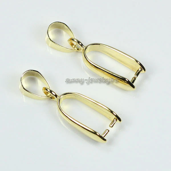 Venta al por mayor 100 un./lote 24x7mm Chapado en Oro Colgante Grande Fianzas Conectores Foto 1 de 1