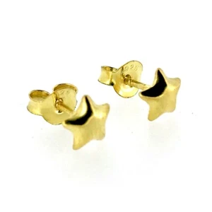 18ct Gold Plated Sterling Silver Star Ear Studs Earrings 5mm - Picture 1 of 6