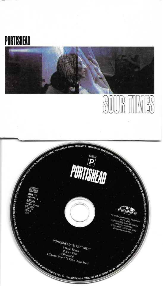 PORTISHEAD Sour Times w/ 3 UNRELEASED Europe LIMITED CD Single USA seller 1994 Foto 1 de 1