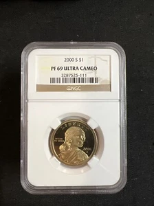 NGC PF 69 ULTRA CAMEO 2000 S SACAGAWEA 1$ PROOF COIN OLD LABEL! - Picture 1 of 6