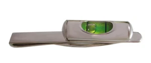 Wasserwaage Krawattenschieber silbern grün ca. 5,6 cm lang NM0201 + Box - Bild 1 von 9