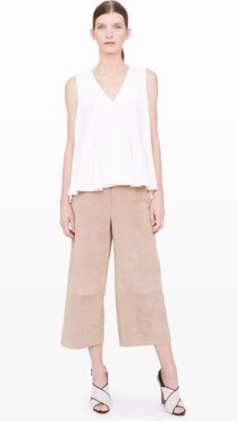 Nuevo con etiquetas Pantalón CLUB MONACO Richi Gamuza Cuero Tostado Culottes Cortos Talla 4 $695.00 Foto 1 de 4