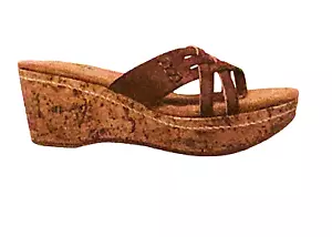 Austin Trading Co. Cork Brown IBIS Platform Wedge Strappy Sandals Shoes 10 NIB - Picture 1 of 18