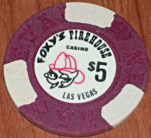 $5 1st EDITION GAMING CHIP FROM FOXY'S FIREHOUSE CASINO LAS VEGAS (1976-1988) - Picture 1 of 2