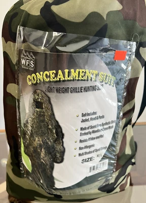 GHILLIE SUIT WOODLAND CAMO 3 PC M/L - Image 1 of 3