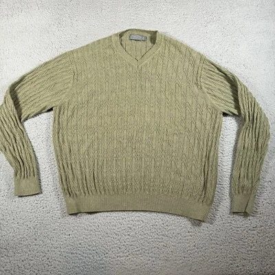 Suéter Suéter Tejido Talbots Para Hombre Talla Grande Se Ajusta Más Pequeño Verde Manga Larga Foto 1 de 4