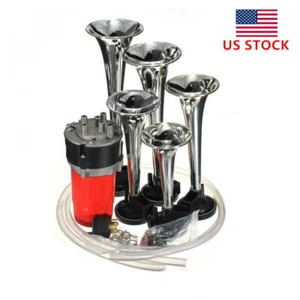 Kit de 5 piezas 125Db Dukes of Hazzard Dixie Horn compresor de aire trompetas musicales plateadas - Imagen 1 de 14