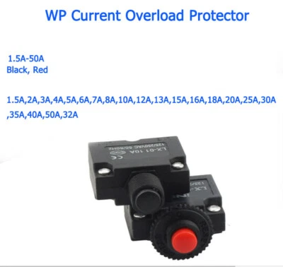 MARKENLOS WP Stromüberlastschutz 1,5-50A Drucktaster Reset Leitungsschutzschalter Schalter