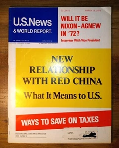 US News & World Report Magazine 13. März 1972 Neue Beziehung zu Rotchina - Bild 1 von 20
