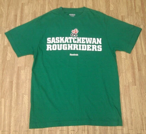 Saskatchewan Roughriders CFL Football Reebok Green Shirt ~ Men's Small S ~ SS Cover