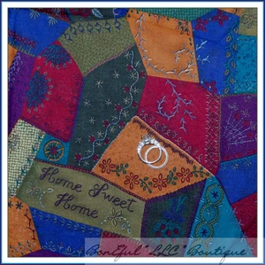 BonEful Fabric FQ Cotton Patchwork Quilt VTG Country Antique Sweet Farm Home OOP - Picture 1 of 8